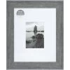 11x14 Matted To 5x7 Wide Flat Profile With White Mat Wall Frame, Grey