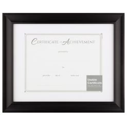 11x14 Matted To 8.5x11 Black Linear Frame With White Mat Document Frame