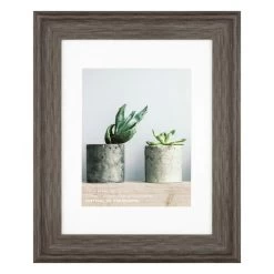11x14 Matted To 8x10 Scoop Profile White Mat Wall Frame, Dark Grey