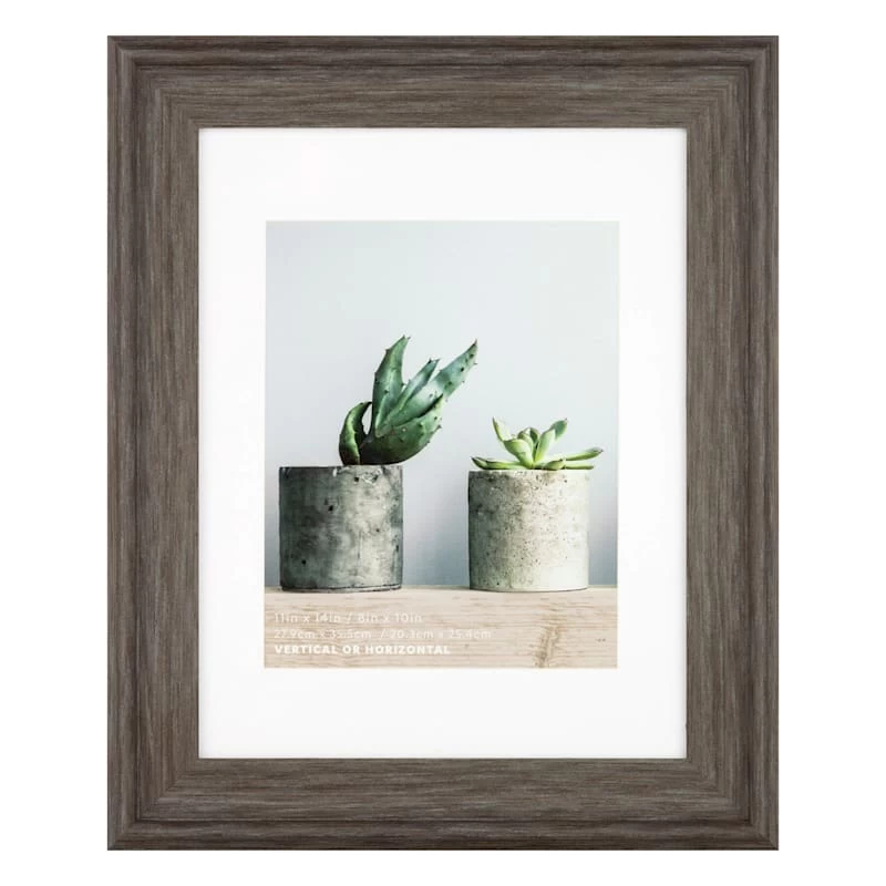 11x14 Matted To 8x10 Scoop Profile White Mat Wall Frame, Dark Grey 1 11x14 Matted To 8x10 Scoop Profile White Mat Wall Frame, Dark Grey