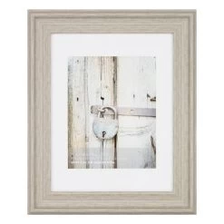 11x14 Matted To 8x10 Scoop Profile White Mat Wall Frame, Light Grey