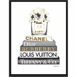 12X16 Framed Glam Books Canvas Wall Art