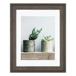 14x18 Matted To 11x14 Scoop Profile With White Mat Wall Frame, Dark Grey