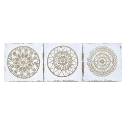 3-Piece Foiled Star Canvas Wall Art Set, 12"