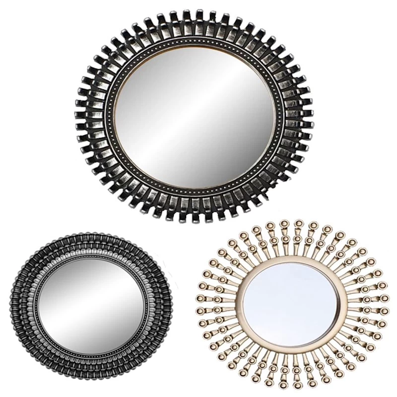 3-Piece Sunburst Wall Mirror Set, 25" 1 3-Piece Sunburst Wall Mirror Set, 25"