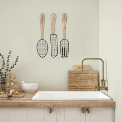 3-Piece Utensils Wall Art, 5x20 -Home Decor Store 3 piece utensils wall art 5x20 5