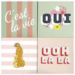 4-Pack Paris Canvas Wall Art, 10"