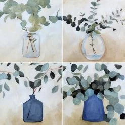 4-Piece Plant Still Life Canvas Wall Art, 12"