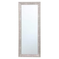 Antiqued Silver Barb Framed Wall Mirror, 24x58