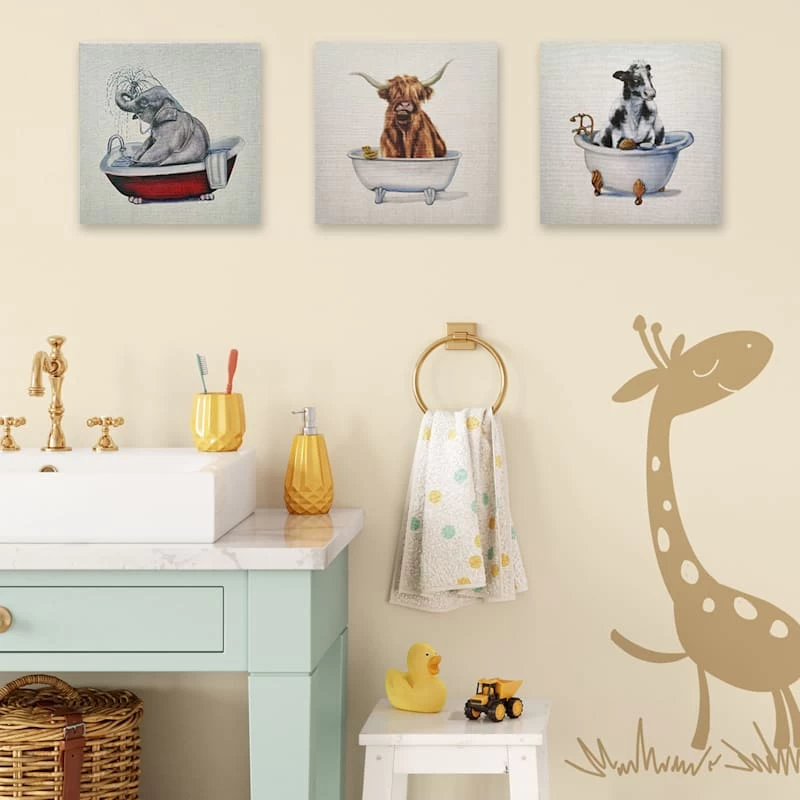 Bathing Beauty Elephant Canvas Wall Art, 12" 2 Bathing Beauty Elephant Canvas Wall Art, 12" - Image 2