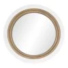 Beaded Whitewashed Round Wall Mirror, 28"