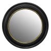 Black & Gold Round Wall Mirror, 30"