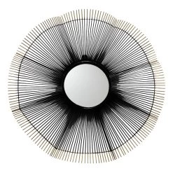 Black & Gold Wave Wall Mirror, 30"