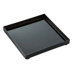 Black Metal & Glass Decorative Tray, 7.5"