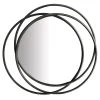 Black Metal Rings Wall Mirror, 26x25