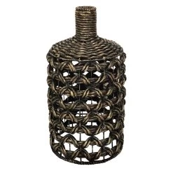 Black Water Hyacinth & Metal Vase, 28"