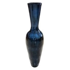 Blue Bamboo Spun Floor Vase, 42"