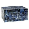 Blue Mosaic Glass Decorative Box, 8"