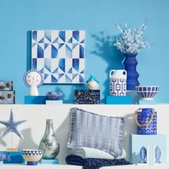 Blue Mosaic Glass Decorative Box, 9" -Home Decor Store blue mosaic glass decorative box 9 2