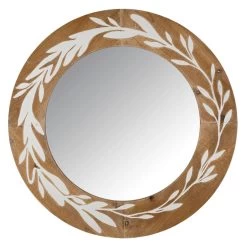 Botanical Carved Round Wall Mirror, 31.5"