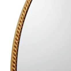 Braided Gold Framed Round Wall Mirror, 32" -Home Decor Store braided gold framed round wall mirror 32 2