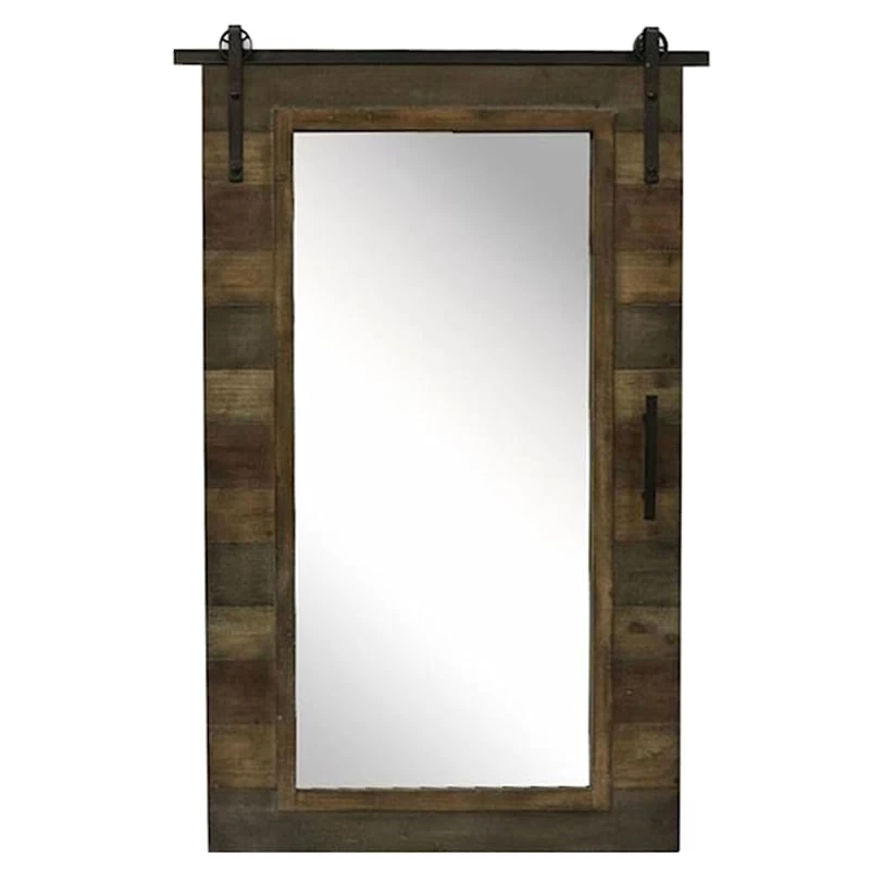 Brown Faux Wood Wall Mirror, 33x50 1 Brown Faux Wood Wall Mirror, 33x50