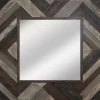 Brown Wood Wall Mirror, 36"