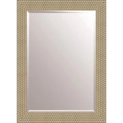 Champagne Hexagon Framed Wall Mirror, 32x44