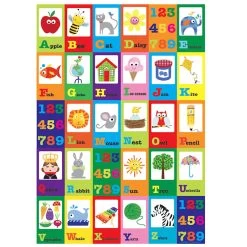 Children's Alphabet & Numbers Canvas Wall Art, 24x30