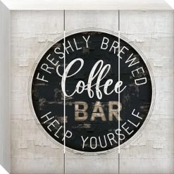 Coffee Bar Wood Wall Art, 12"