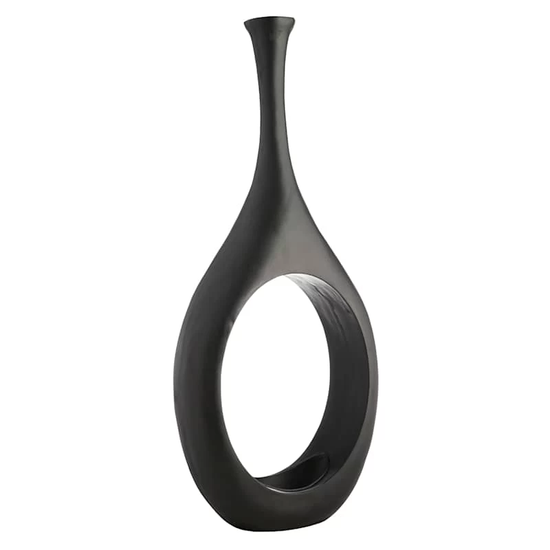 Crosby St Black Open Circle Floor Vase, 48" 1 Crosby St Black Open Circle Floor Vase, 48"