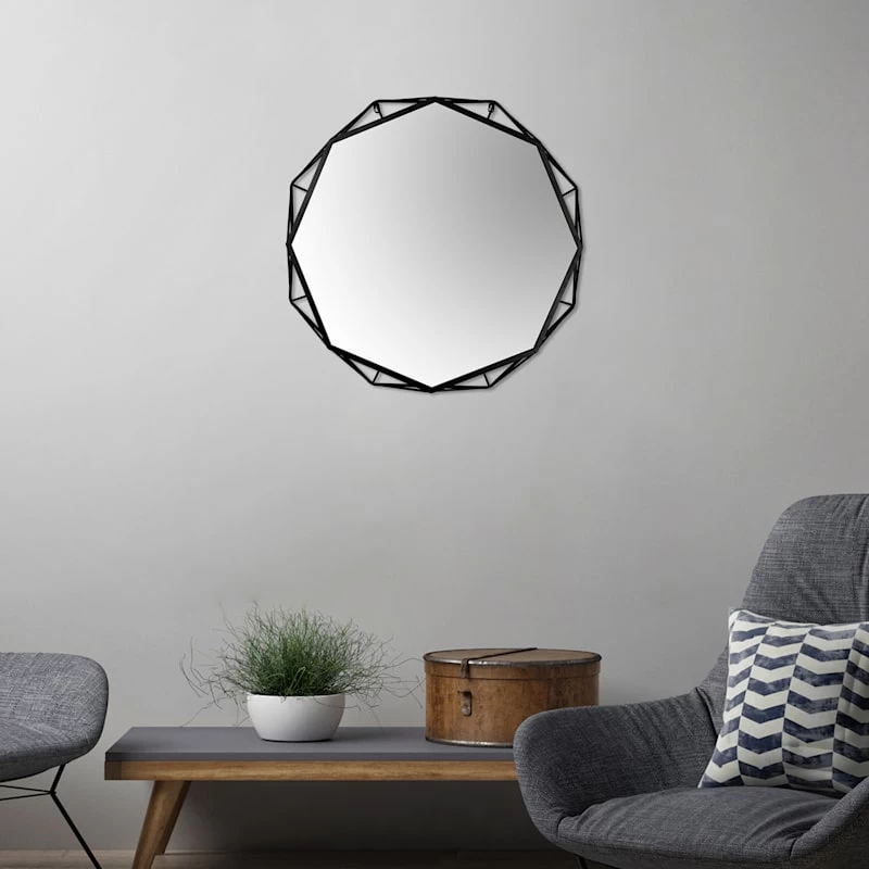 Crosby St Modern Round Wall Mirror, 29" 2 Crosby St Modern Round Wall Mirror, 29" - Image 2