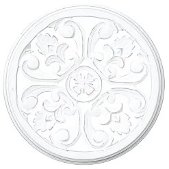 Dania Hand Carved White Wooden Panel Decor, 16"