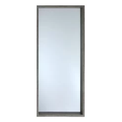 Dark Grey Wood Deep Frame Leaner Mirror, 24x58