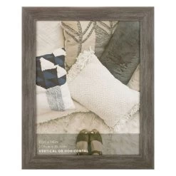 Distressed Grey Scoop Profile Wall Frame, 11x14