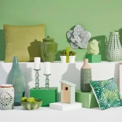 Embossed Green Metal Flower Wall Decor, 14" 5 Embossed Green Metal Flower Wall Decor, 14" -Home Decor Store embossed green metal flower wall decor 14 2