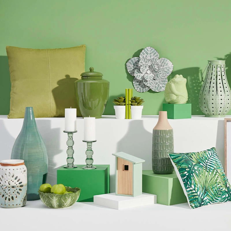 Embossed Green Metal Flower Wall Decor, 14" 3 Embossed Green Metal Flower Wall Decor, 14" - Image 3