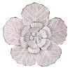 Embossed Pink Metal Flower Wall Decor, 10"