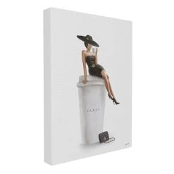 Fashion Coffee Cup Canvas Wall Art, 12x16