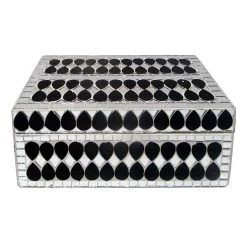 Found & Fable Black & Silver Mosaic Box, 4x8