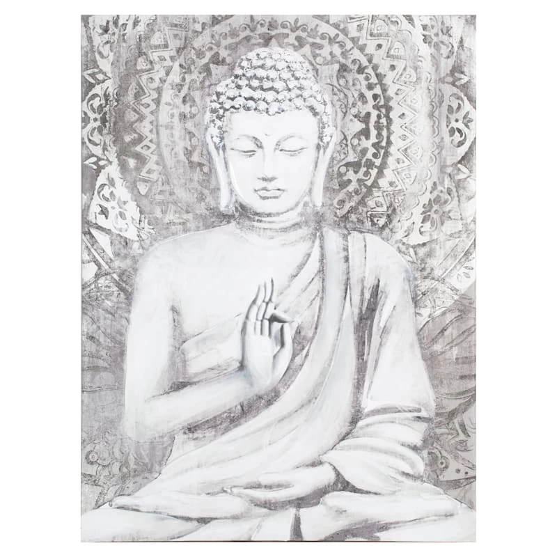 Found & Fable Neutral Buddha Canvas Wall Art, 12x16 1 Found & Fable Neutral Buddha Canvas Wall Art, 12x16