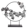 Found & Fable Silver Metal Gingko Leaf Figurine, 24"