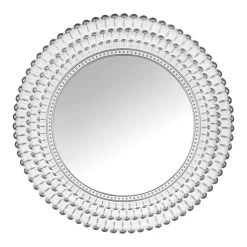 Found & Fable White & Silver Round Wall Mirror, 22"