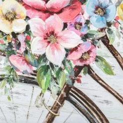 Framed Floral Bicycle Textured Canvas Wall Art, 20x30 -Home Decor Store framed floral bicycle textured canvas wall art 20x30 3
