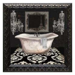 Framed Midnight Bathroom Wall Art, 12"