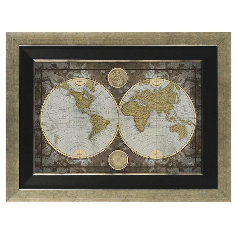Framed World Map Textured Wall Art, 24x36 1 Framed World Map Textured Wall Art, 24x36