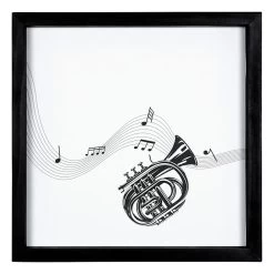 French Horn Wall Art, 12"
