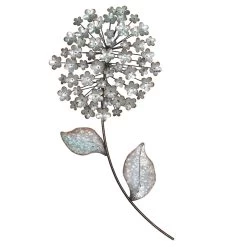 Galvanized Metal Flower Wall Art, 13x28