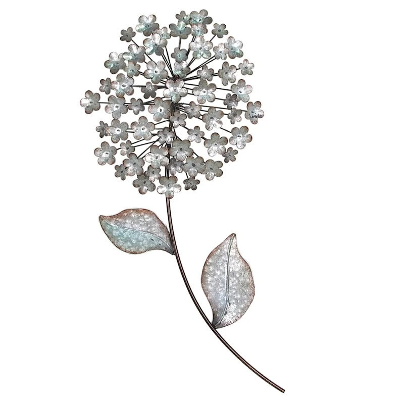 Galvanized Metal Flower Wall Art, 13x28 1 Galvanized Metal Flower Wall Art, 13x28