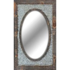 Galvanized Metal Inlay Wall Mirror, 17x24